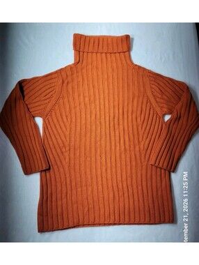 VTG WOOLMARK 100% New Wool Turtleneck Thick Sweater Pullover Size 12 Italy